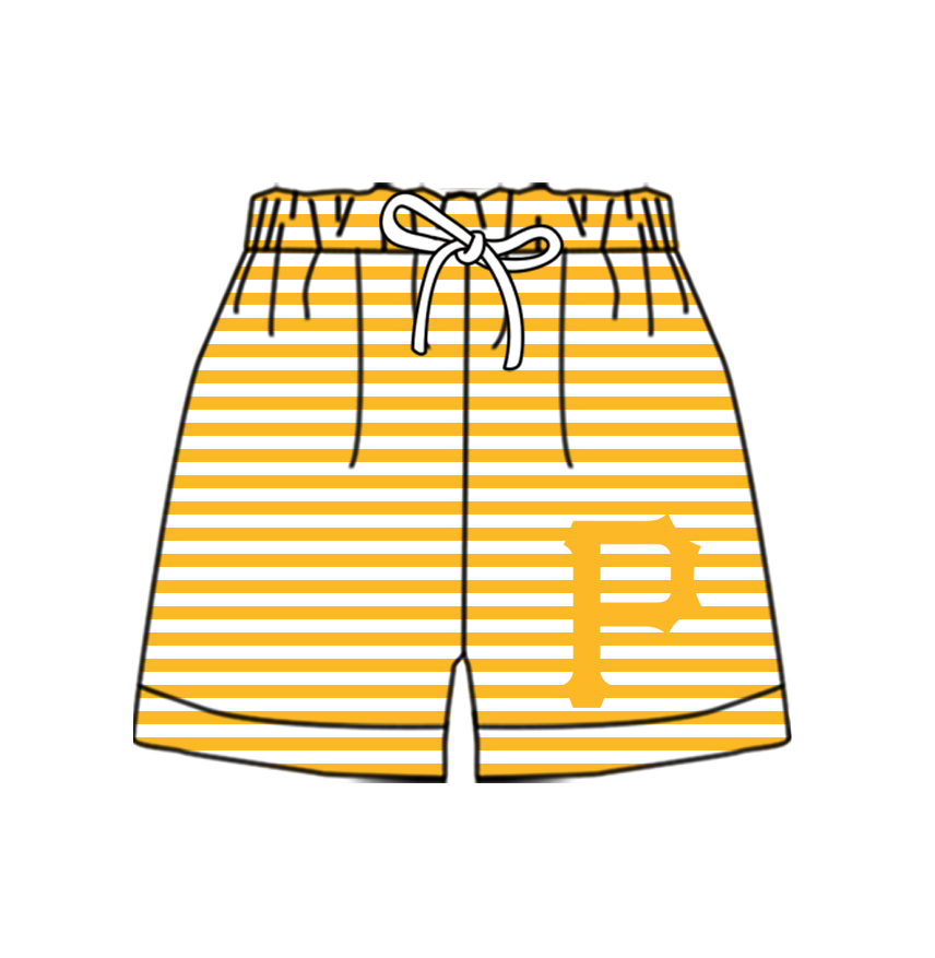 CUSTOM MOQ 5 Cute Comfortable Clothing For Kids Baby Kids Summer Orange P Stripe Bottom Team Shorts