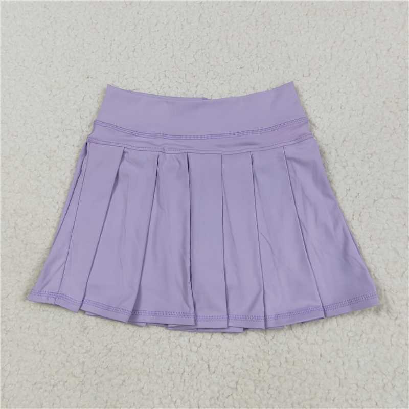 12.24 RTS NO MOQ (In stock)Matching GLK0085 Baby Girls Lavender Yoga Active Wear Skirts