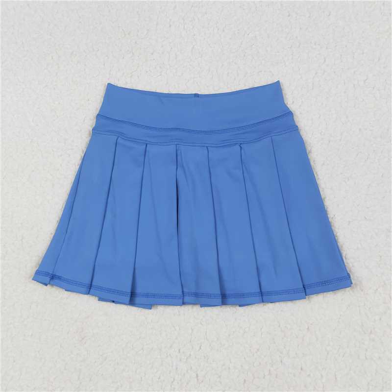 12.24 RTS NO MOQ (In stock)Matching GLK0084 Baby Girls Hot Blue Yoga Active Wear Skirts