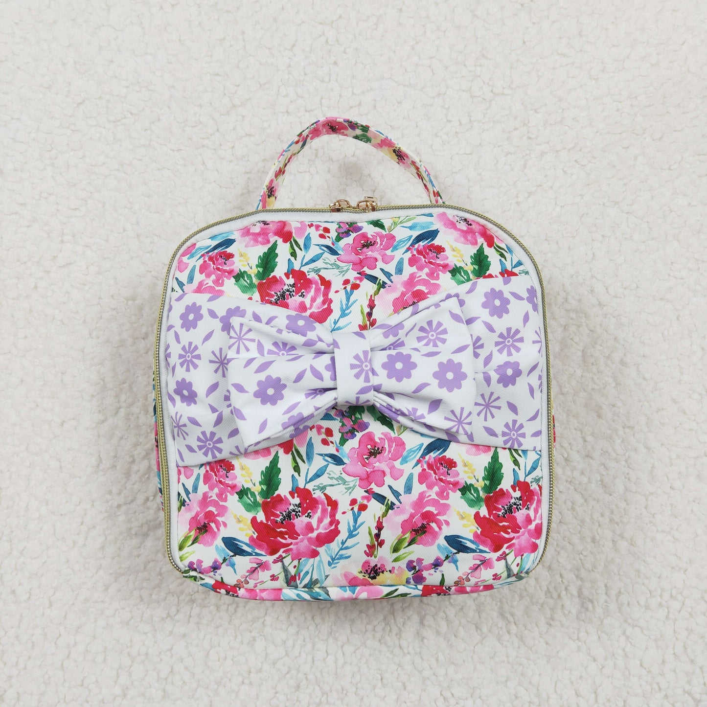USA Shop (in stock)BA0102Lavender floral kids girls lunch box bag