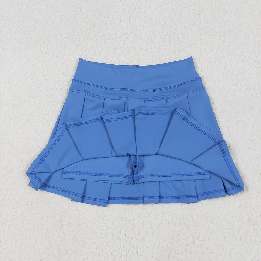 8.12 GLK0084 RTS NO MOQ Baby Girls Summer Yoga Skirt Baby Girls Hot Blue Yoga Active Wear Skirt