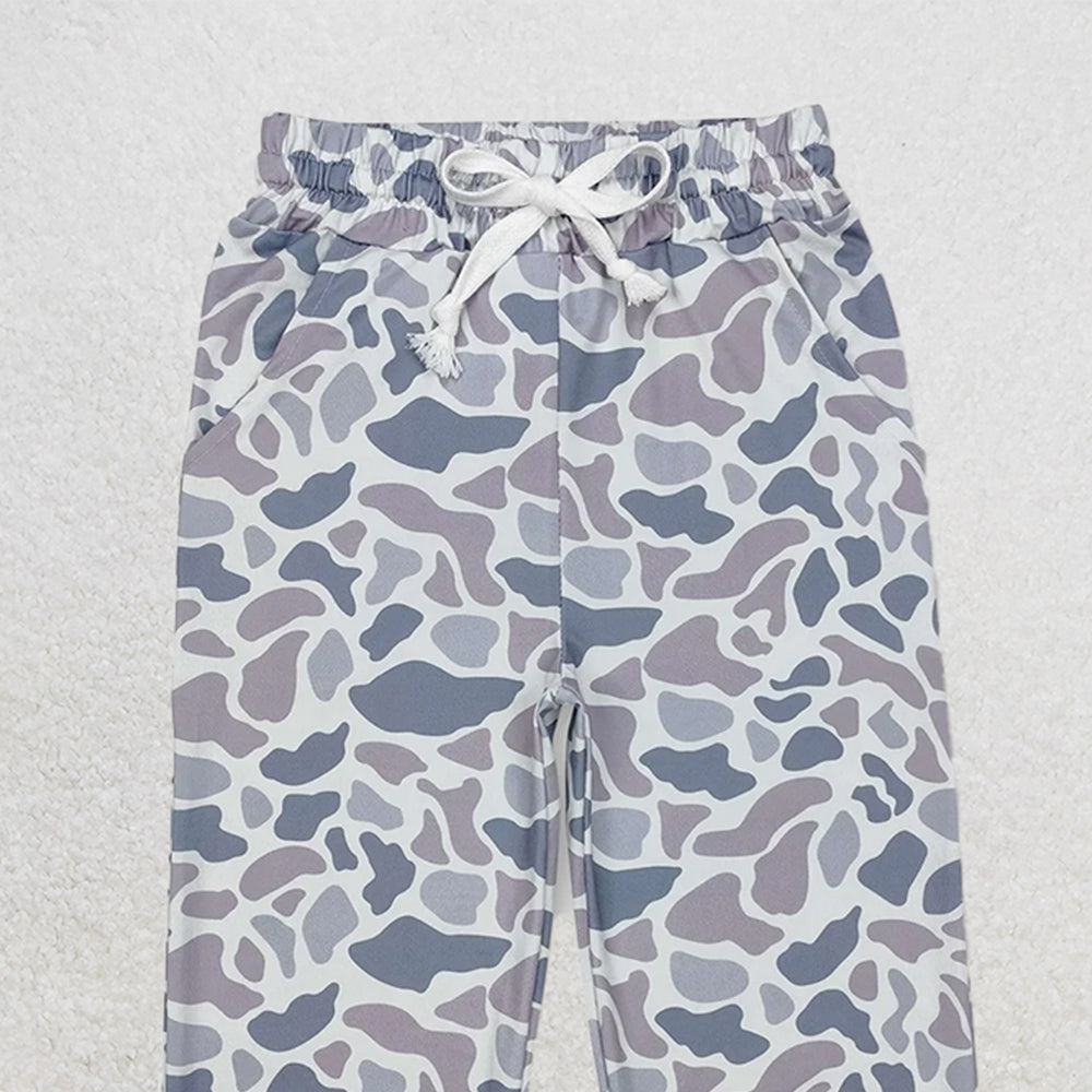 4.07 P0651 RTS NO MOQ Baby Boys Pants Grey camo pockets elastic waist boys hunting pants