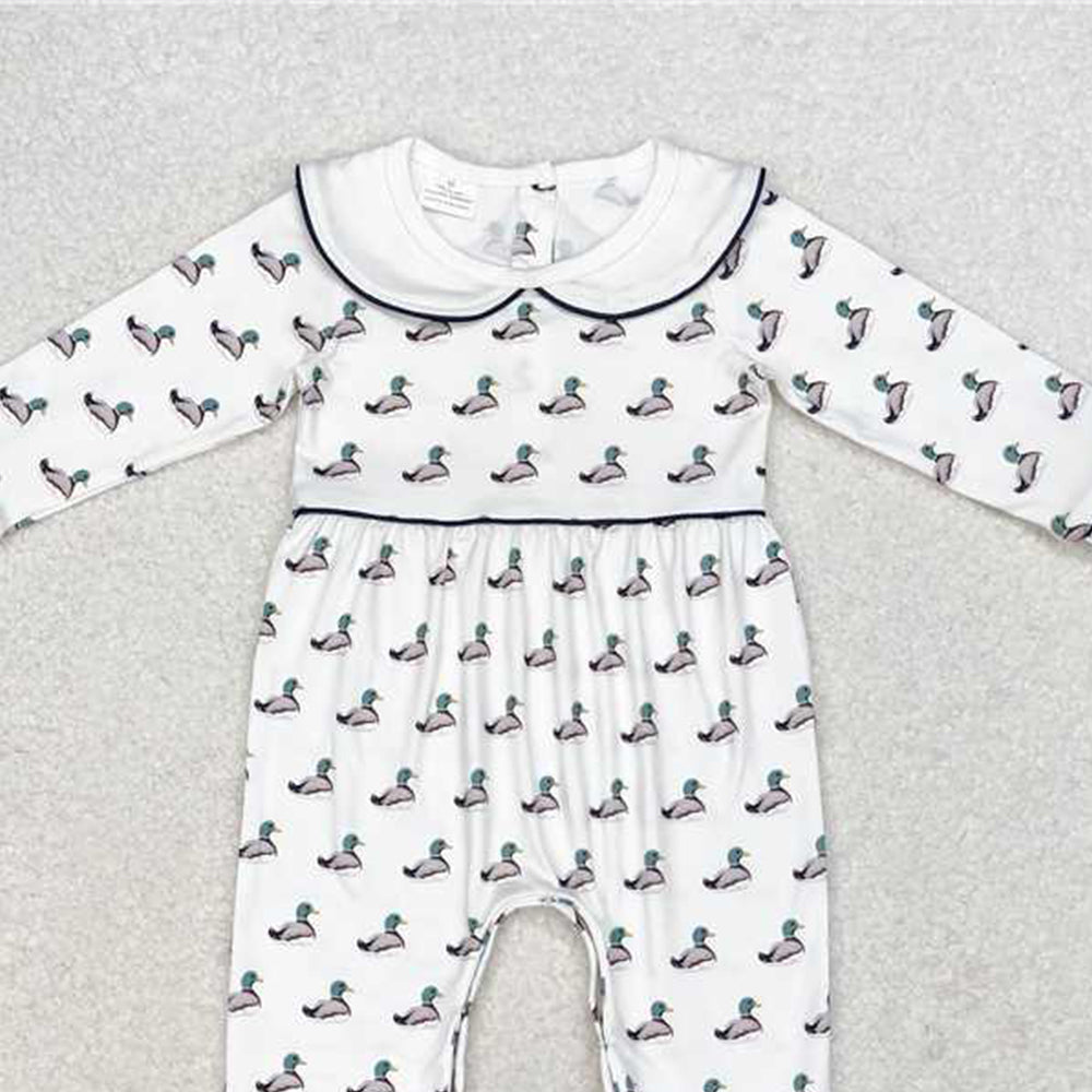 USA Shop (in stock) LR0943 Long sleeves duck baby kids romper