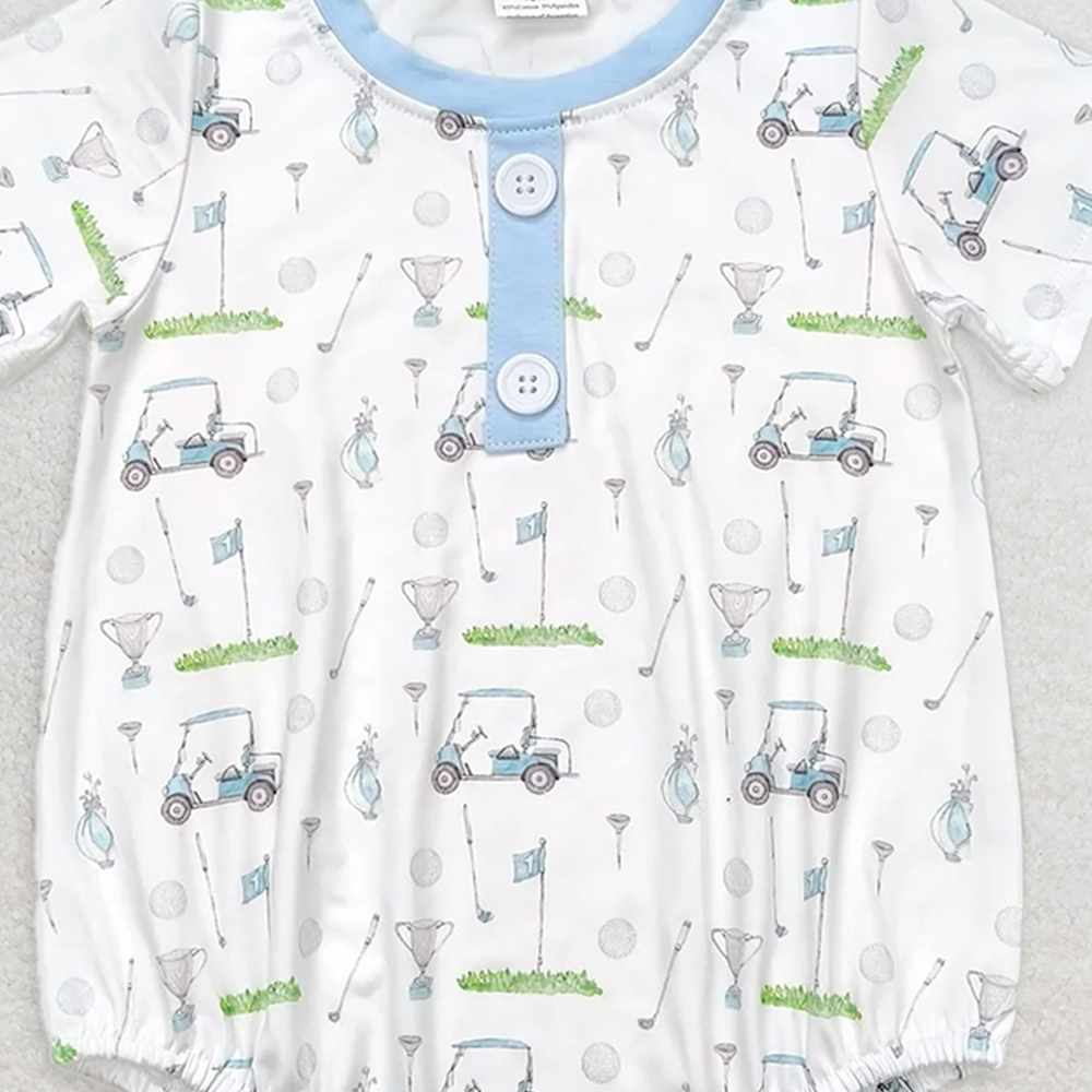 SR1070 RTS NO MOQ Baby Boys Summer Rompers Baby Boys Golf Bubble Romper