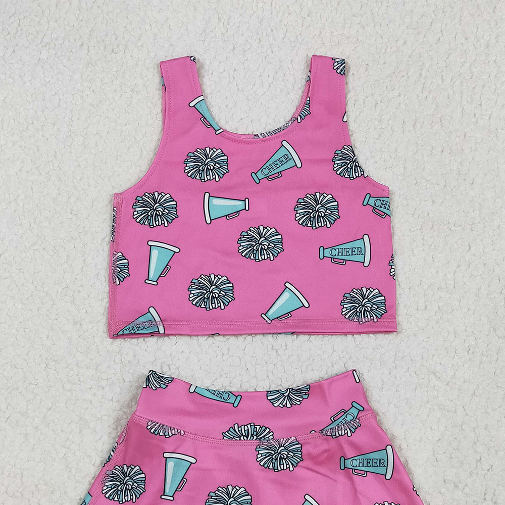 8.25 GSD1924 RTS NO MOQ Baby Girls Summer Yoga Outfits baby girls clothes yoga cheer sleeveless dress