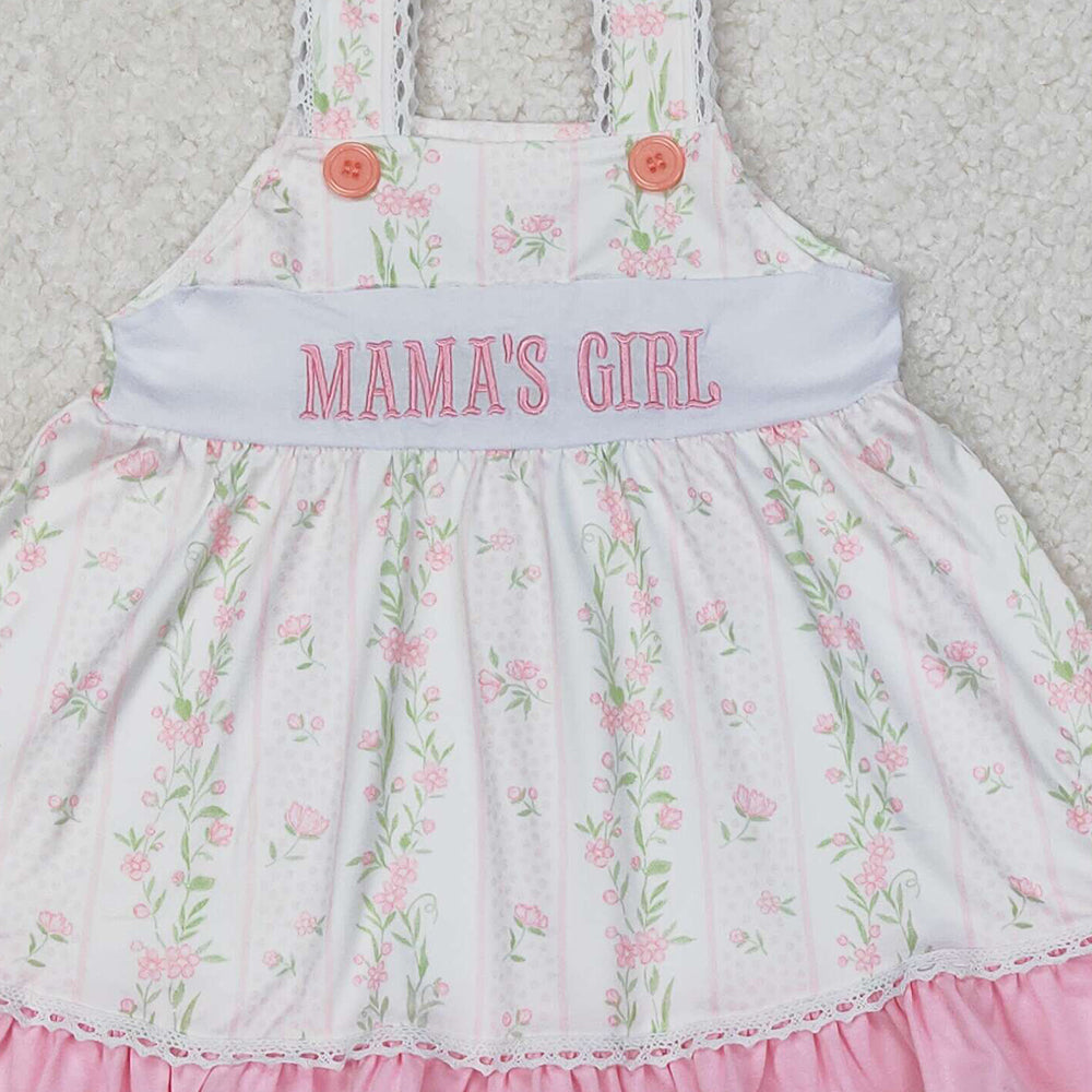 5.16 GSSO2153 RTS NO MOQ Straps mama's girl floral tunic shorts kids outfits