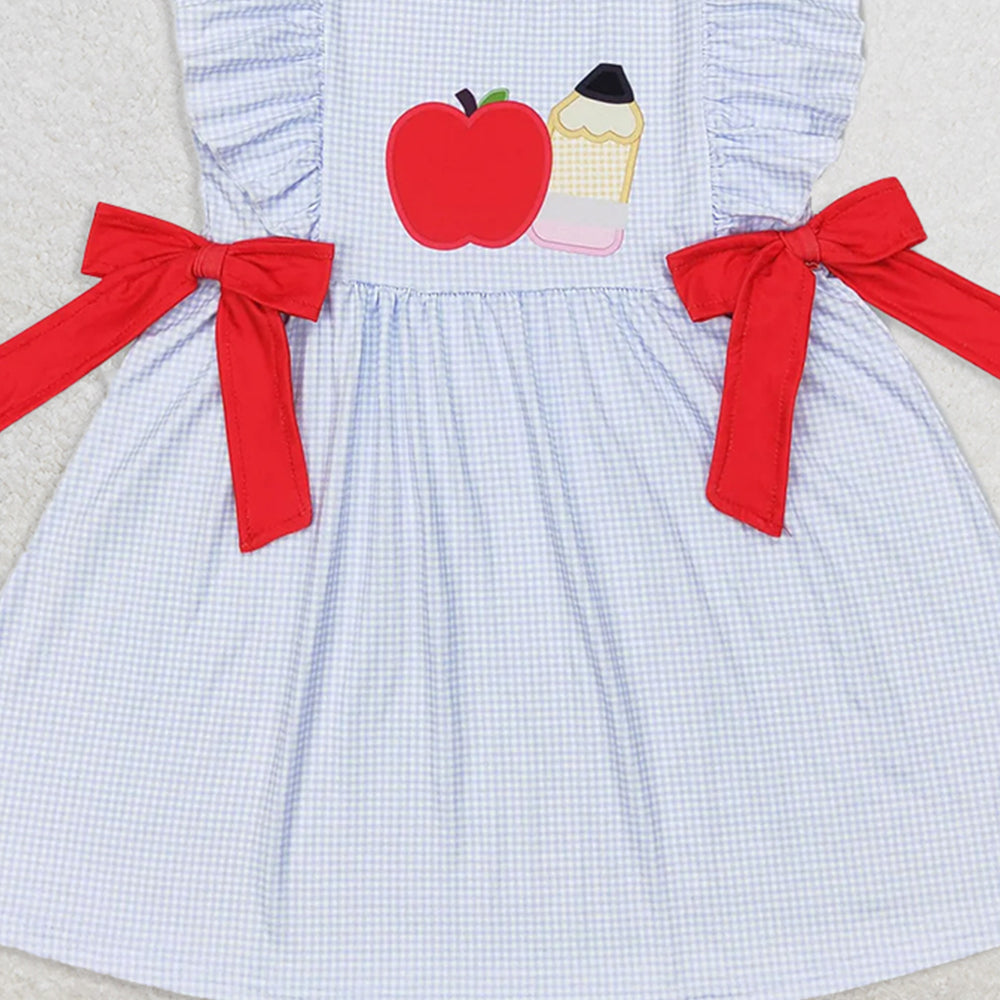 USA Shop (in stock)GSD1143 Baby Girls Summer Dress Baby Girls Pencil Back To School Bows Knee Length Dresses