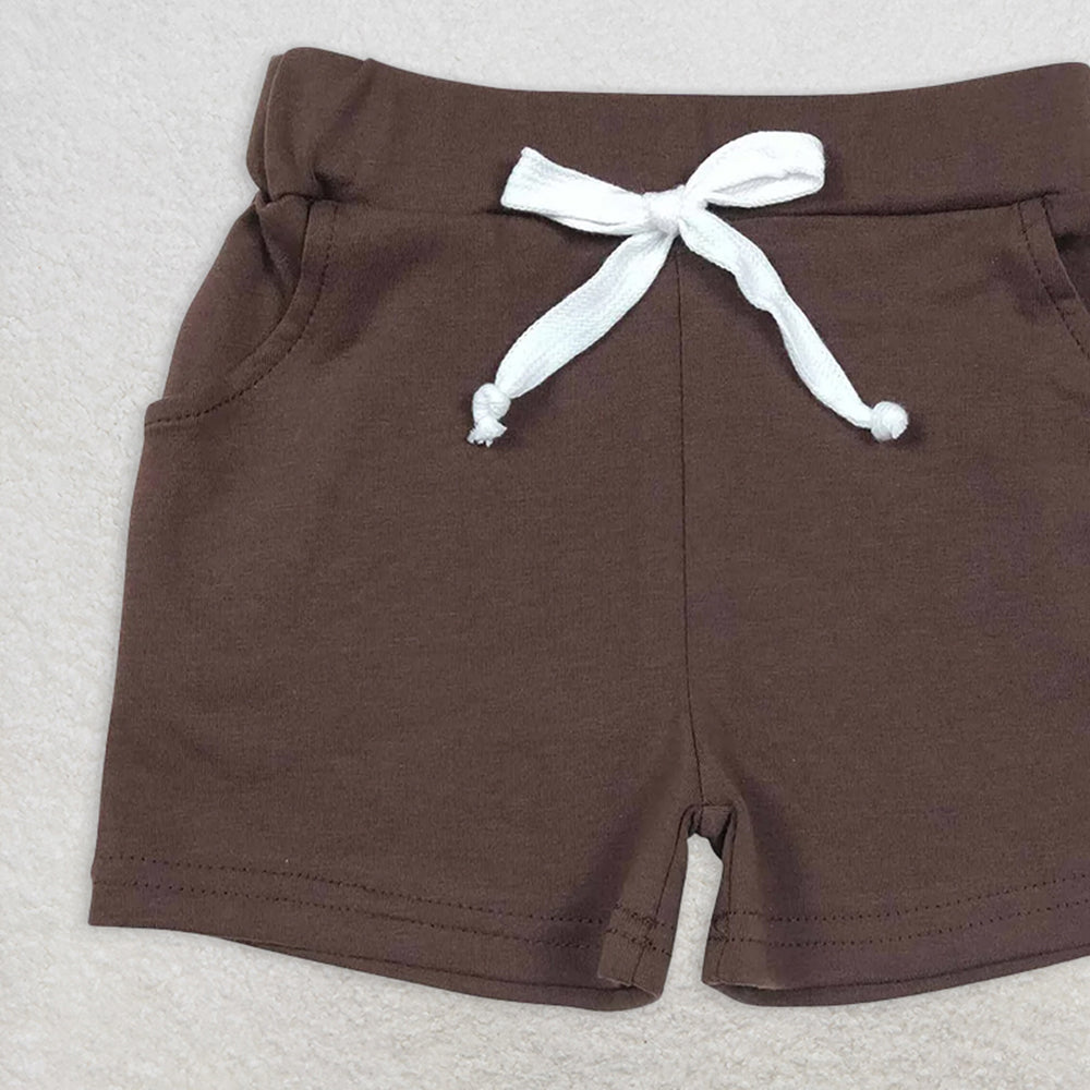 SS0134 RTS NO MOQ Baby Boys Summer Shorts Baby Boys Brown Pockets Shorts