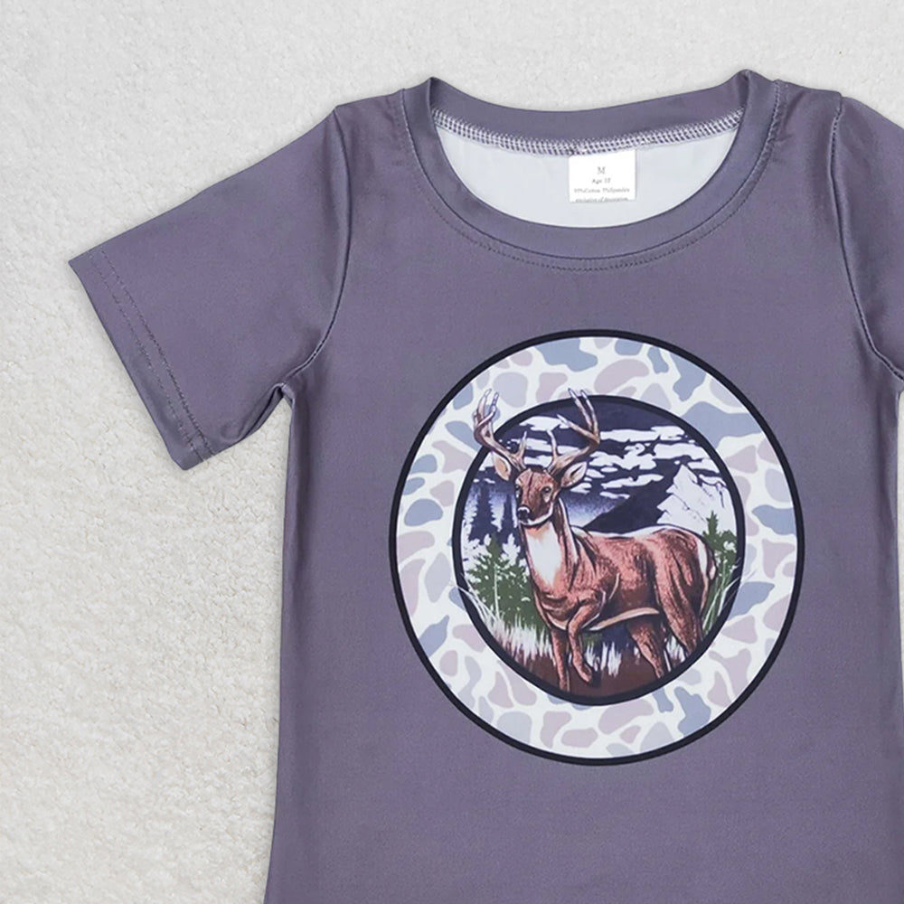 BT0464RTS NO MOQ Baby Boys Summer Tops Baby Boys Deer Camo Hunting Summer Short Sleeve Tee Shirts Tops