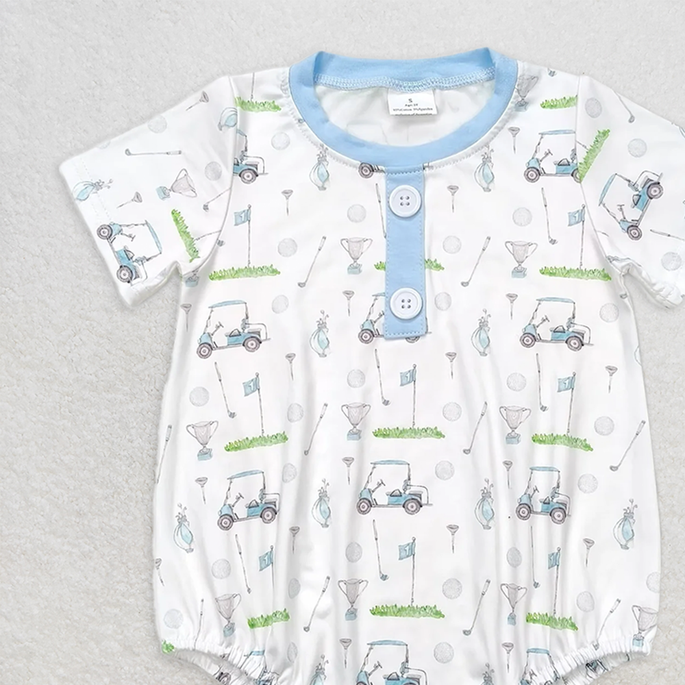SR1070 RTS NO MOQ Baby Boys Summer Rompers Baby Boys Golf Bubble Romper