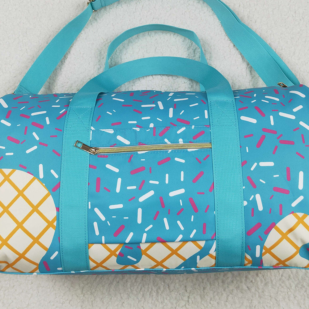 7.10 BA0304 RTS NO MOQ Baby Bags Blue Ice Cream Drip Zipper Gym Bags