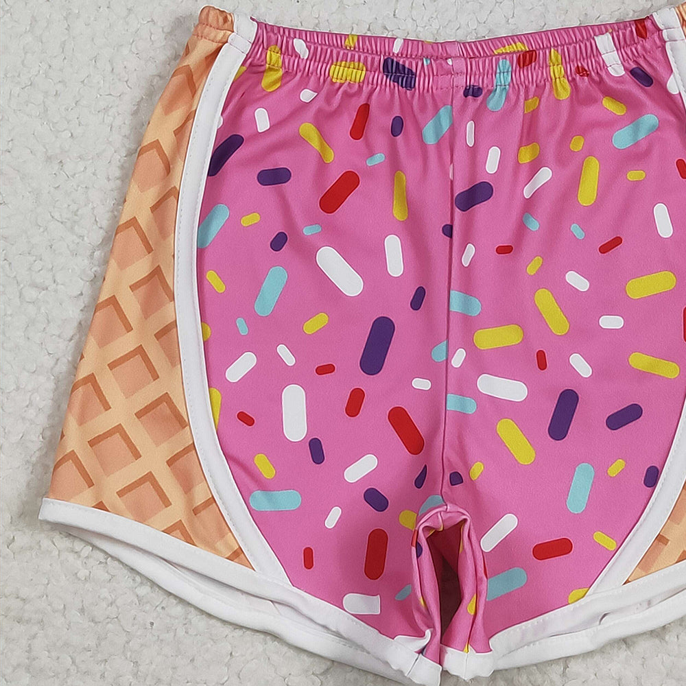 8.25 S0570RTS NO MOQ Baby Girls Yoga Shorts baby girl clothes team yoga pink summer shorts