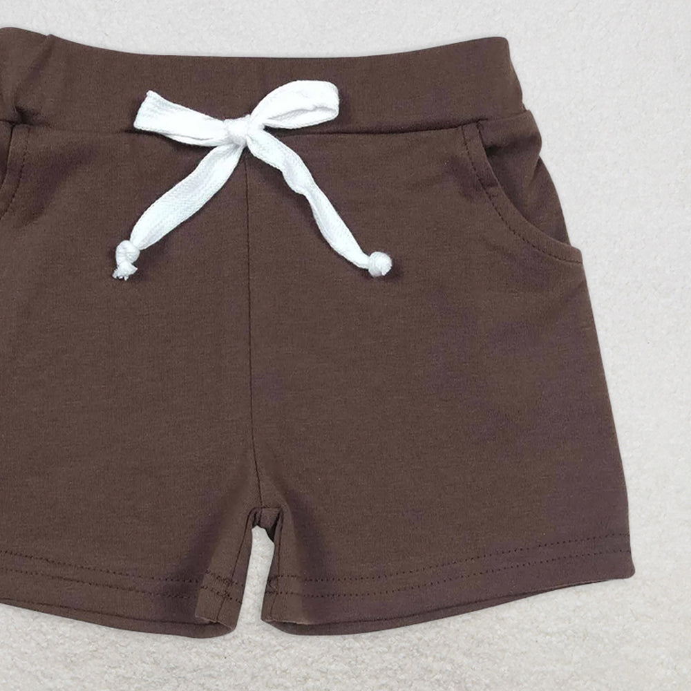 SS0134 RTS NO MOQ Baby Boys Summer Shorts Baby Boys Brown Pockets Shorts