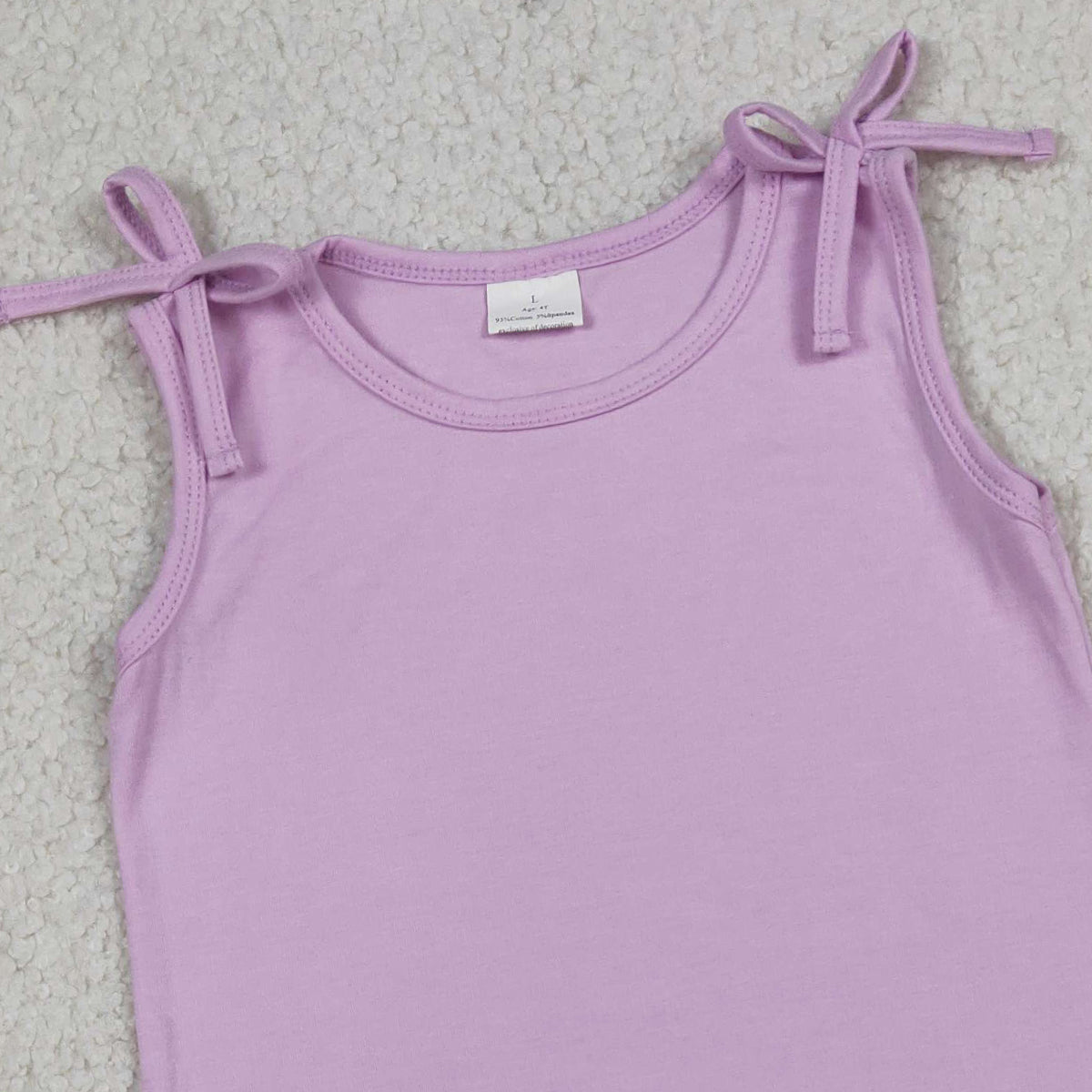 3.23 RTS NO MOQ (In stock)GSD3706 Kids Fashion Clothes Baby Girls Sleeveless Bows Purple Scallop Knee Length Dresses