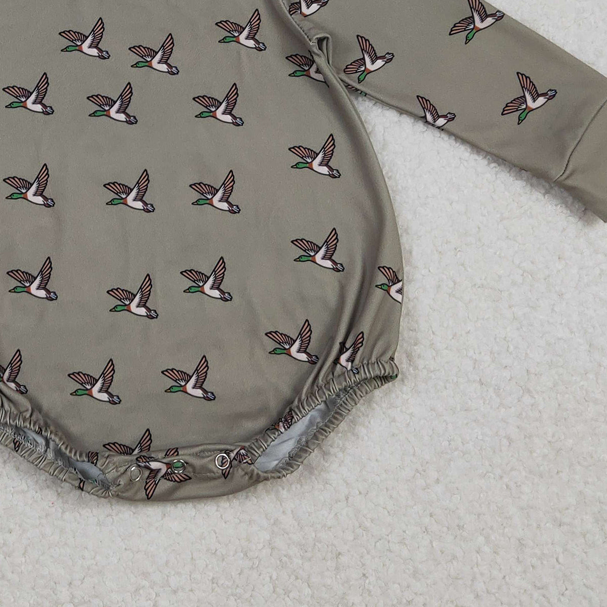 11.6 RTS NO MOQ (In stock)LR2302 Baby Boys Winter Rompers Baby Boys Long Sleeves Ducks Hunting Rompers