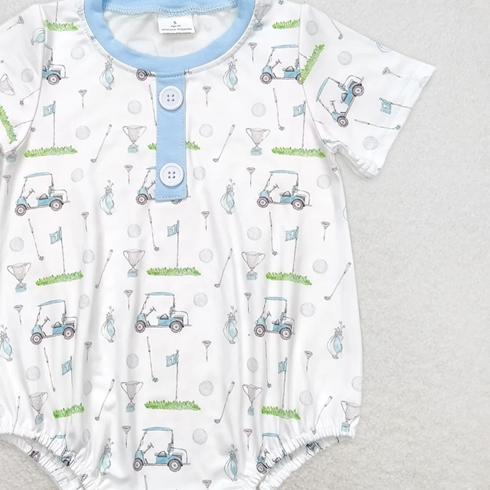 SR1070 RTS NO MOQ Baby Boys Summer Rompers Baby Boys Golf Bubble Romper