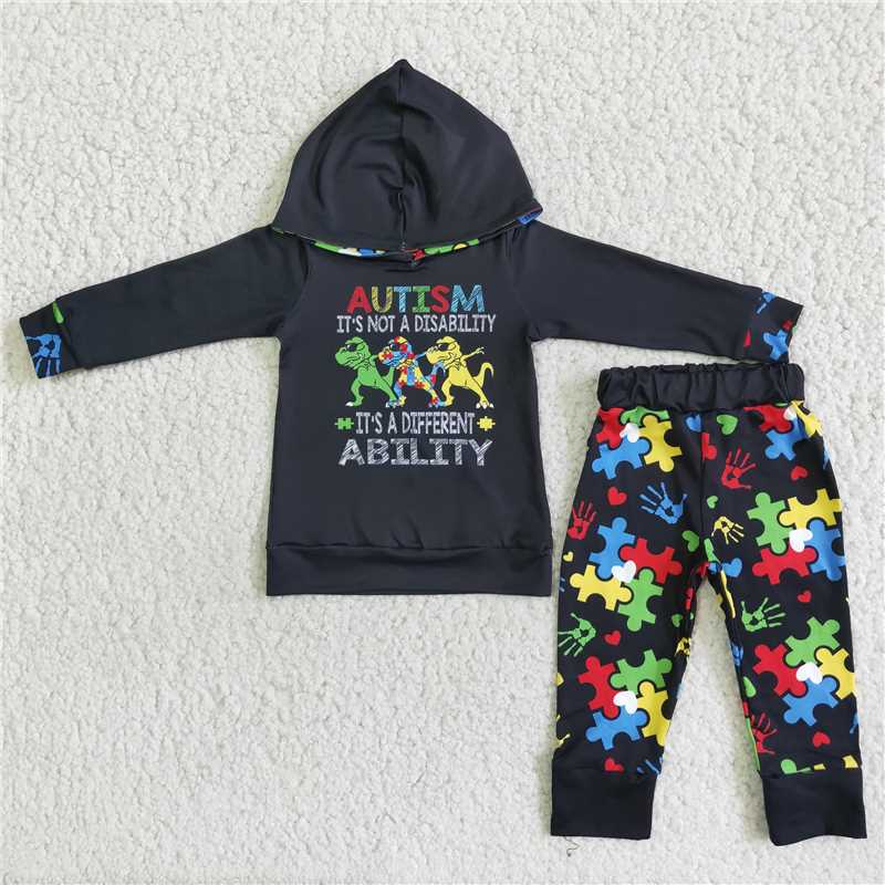 6 B11-5 Boys AUTISM hooded long-sleeved trousers suit
