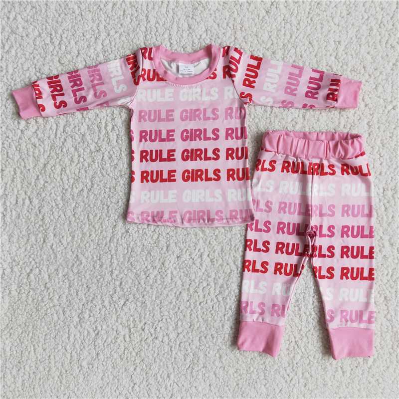 6 A30-13 Rule girls baby boutique valentine's day pajamas