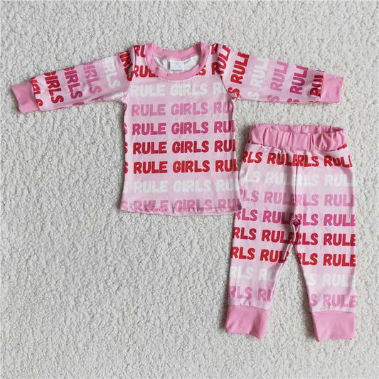 6 A30-13 Rule girls baby boutique valentine's day pajamas