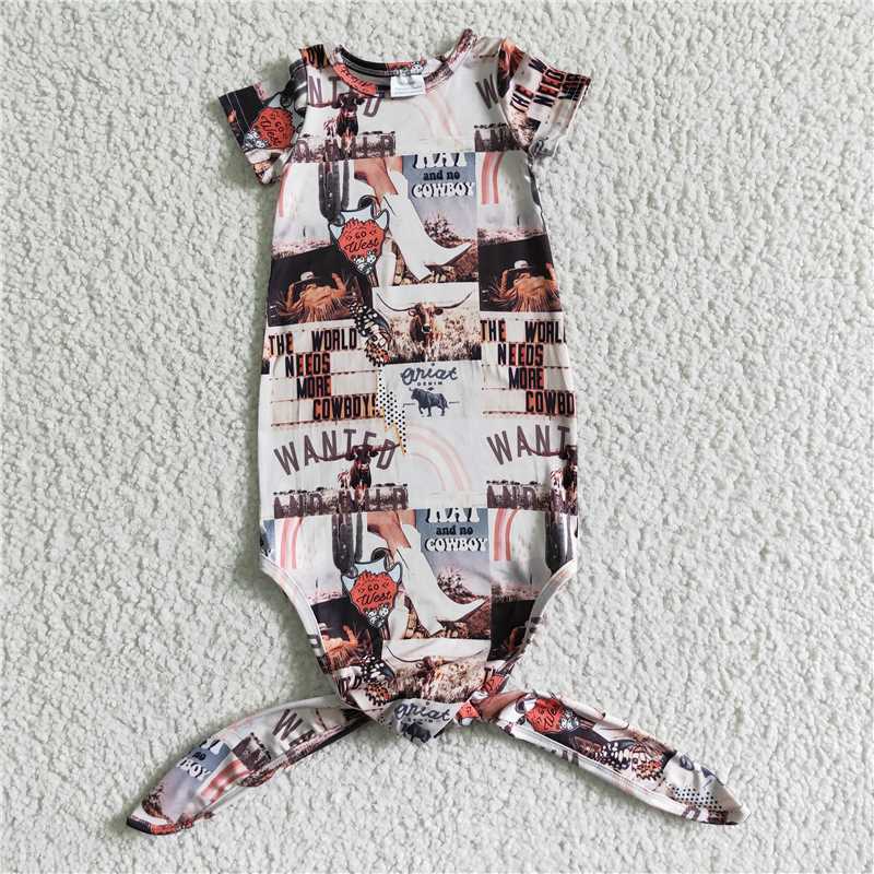 NB0009 Baby newborn western cow boots gowns
