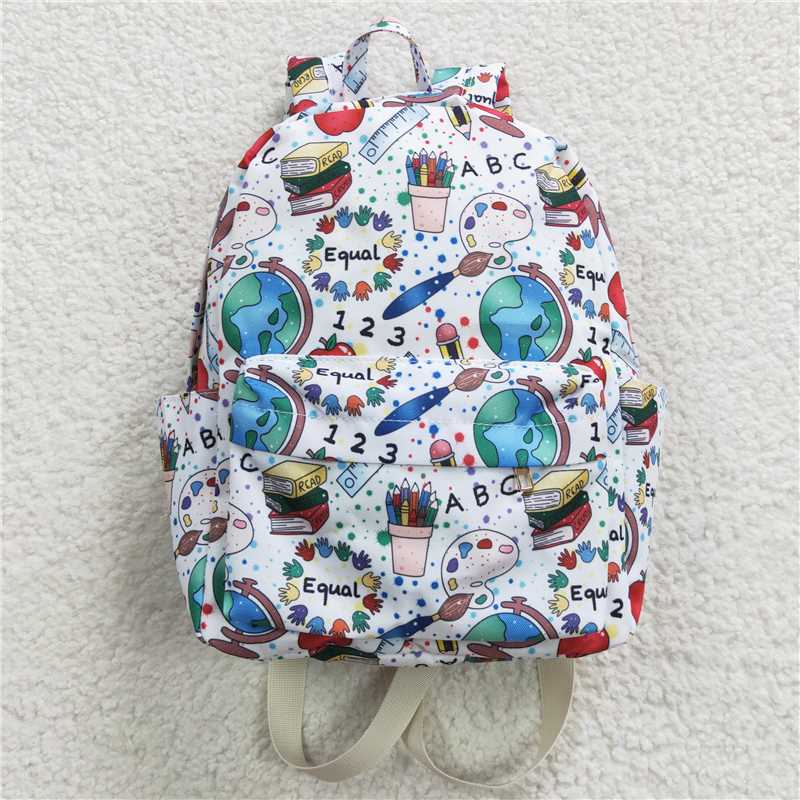 BA0072 Baby Kids Children Back To School White Back Bags