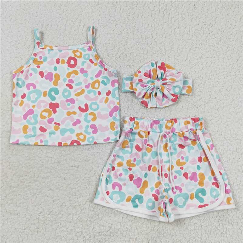 Baby Girls Pink Leopard Shorts Clothes Sets