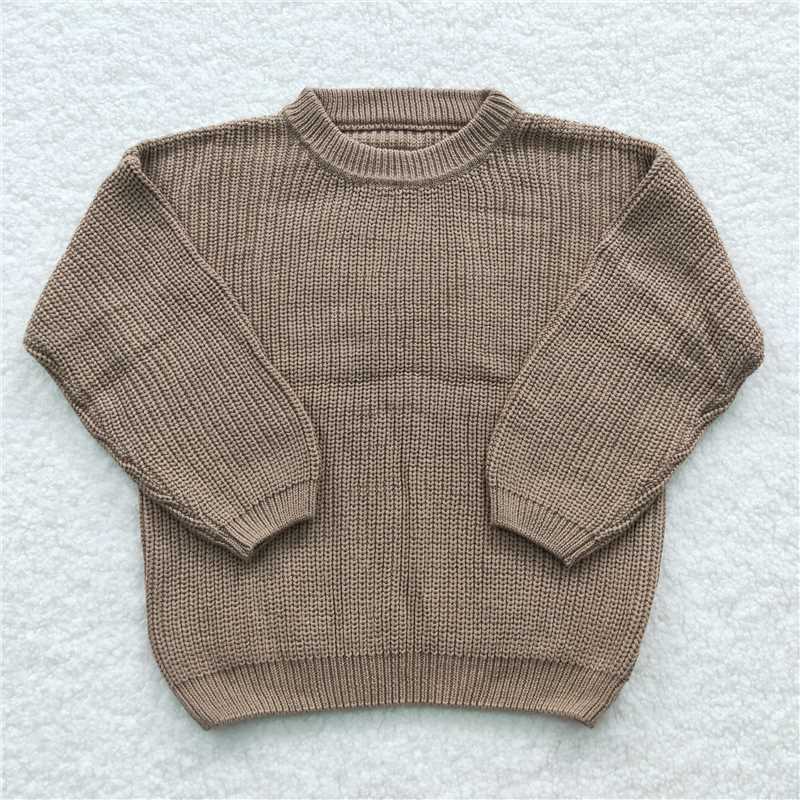 GT0229 Khaki cotton girls winter sweater