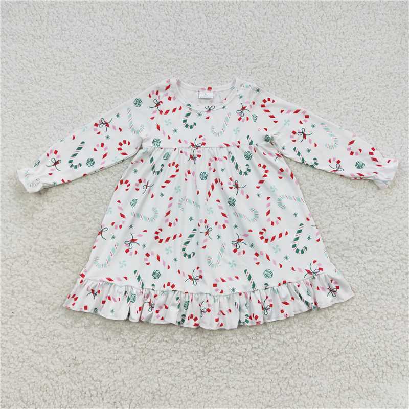 GLD0290 Baby Girls Christmas Candy Cane Dresses