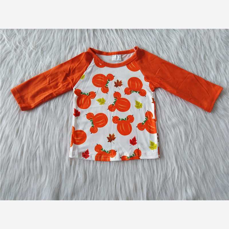 10.13 RTS NO MOQ (In stock)G1-3-3.; Baby Boys Long Sleeve Top Pumpkin Maple Leaf Top