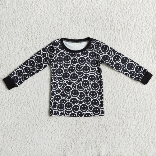 10.13 RTS NO MOQ (In stock)G2-18./, Baby Boys Long Sleeve Top Boys Smiley Face Long Sleeve Top