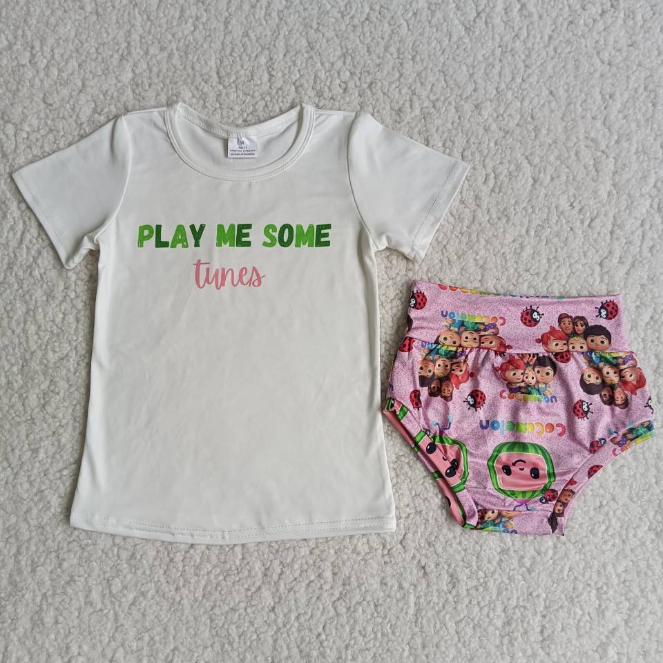 B12-10 Letter lovely baby Size bummie set