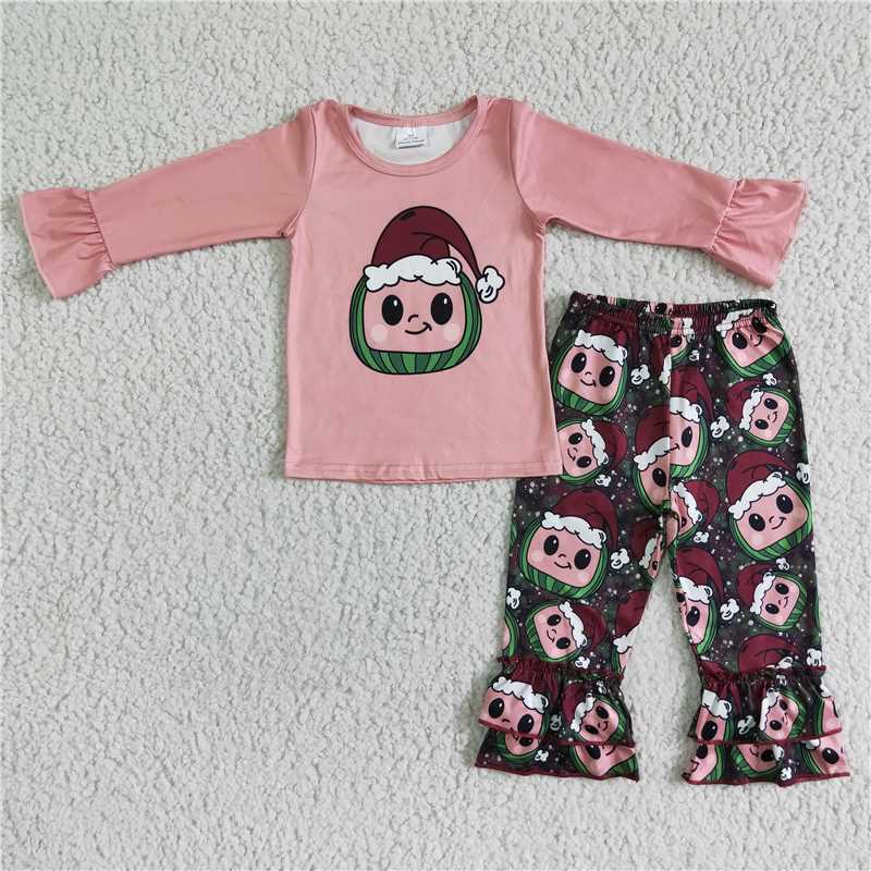 6 A5-12 cocomelon pink long-sleeved trousers suit