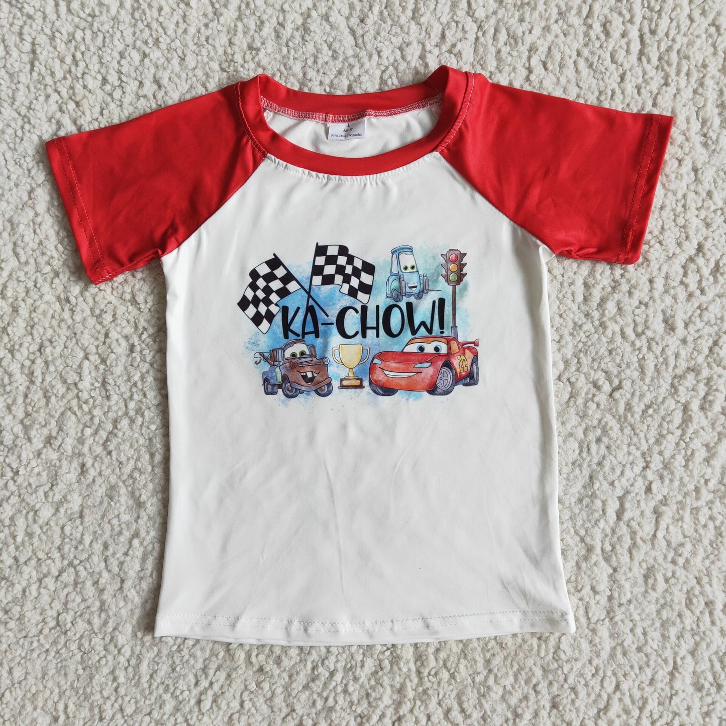 D3-20 Boys Car cartoon race shirts