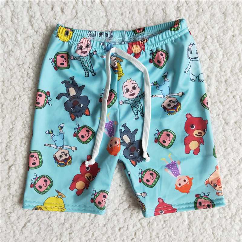 E8-16 cocomelon boys blue swimming trunks