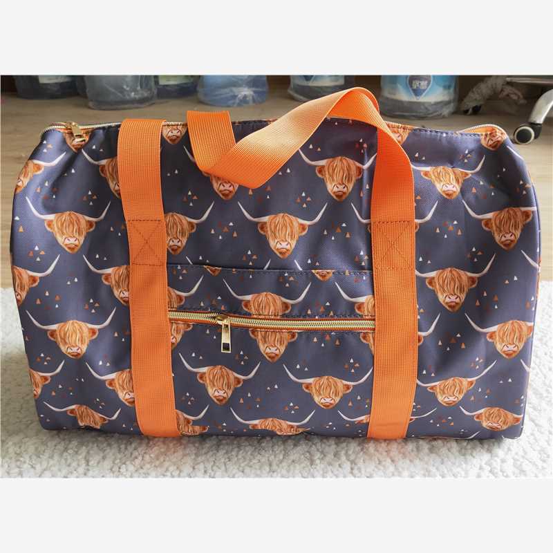 BA0021 Western cow brown orange Gym bags