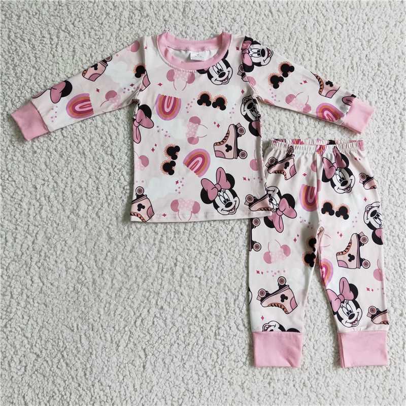 GLP0348Pink mouse skates cute girls pajamas