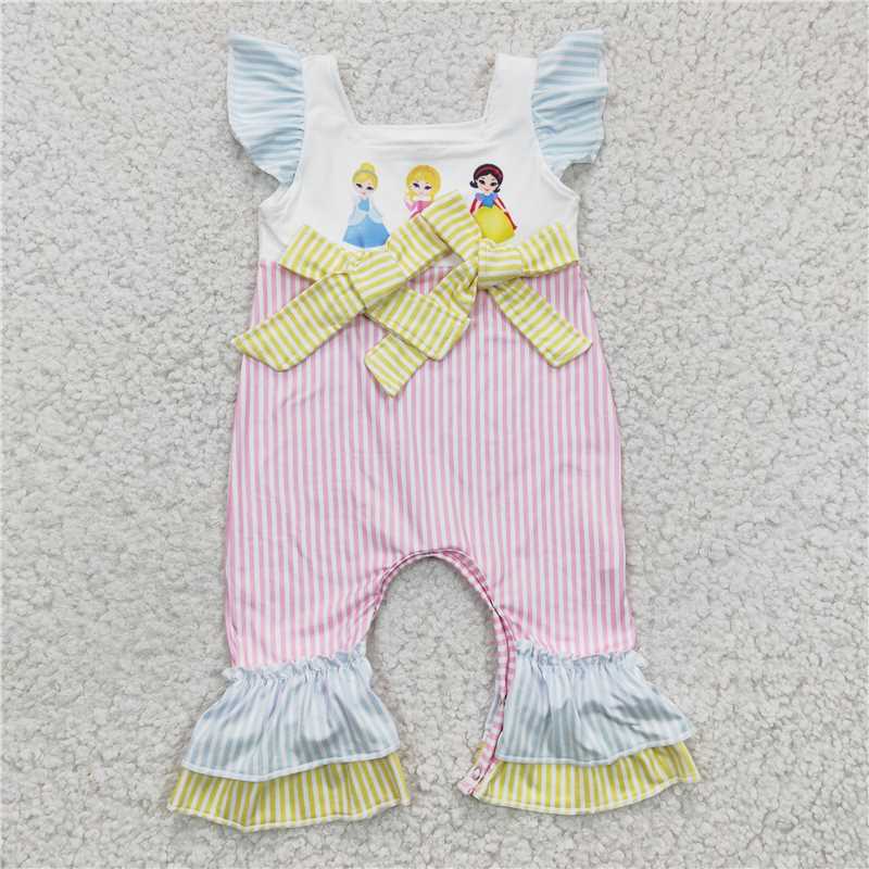 SR0139 Baby Girls princess bows rompers