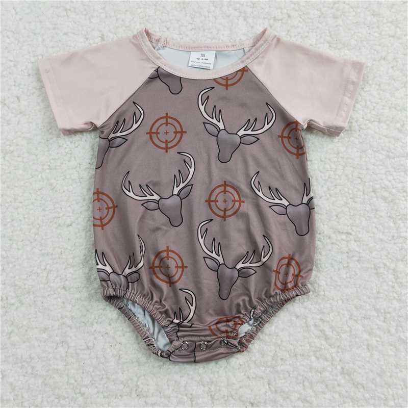 SR0131 Baby Kids Cow deer rompers