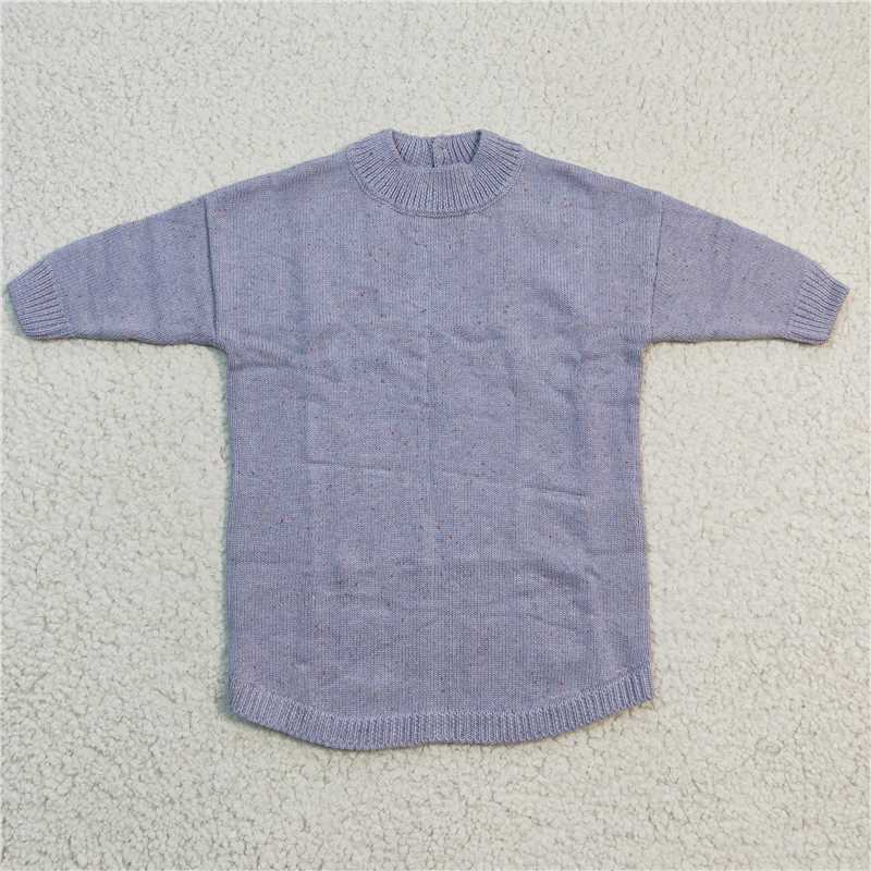 GT0143 Baby Girls Grey Long Sleeve Spring Sweater Dresses