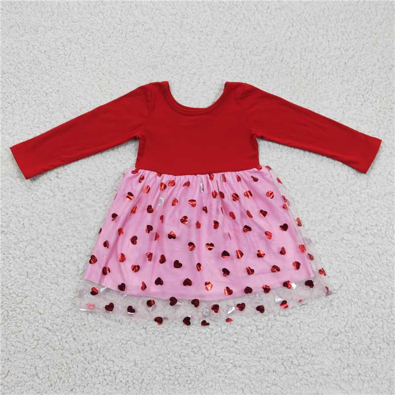 12.16 RTS NO MOQ (In stock)GLD0171 Baby Girls Valentines heart tutu Dresses
