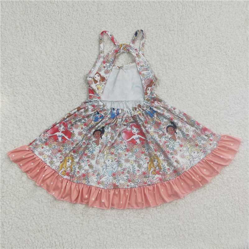 GSD0284 Baby Girls Princess Strap Knee Length Dresses