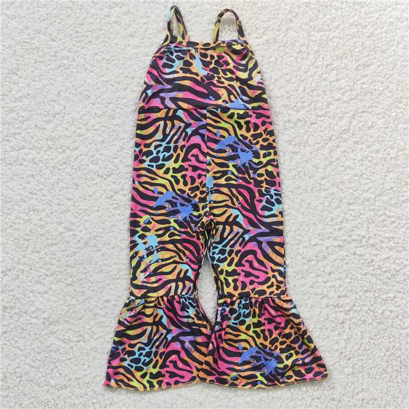 SR0232 Baby Girls Leopard Zebra Strap Jumpsuits