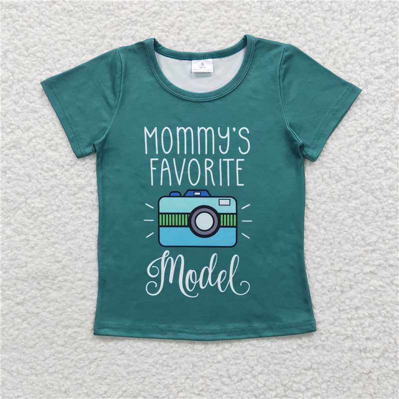 GT0162 Baby Girls Short Sleeve Mommy's Favorite model Shirts Tops