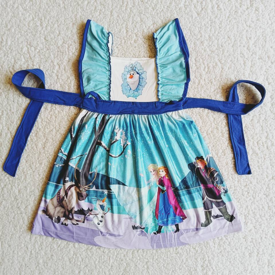 C8-24 Lovely blue cartoon soft dress