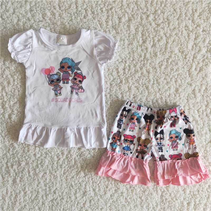 Beautiful girl character ruffles Shorts sets
