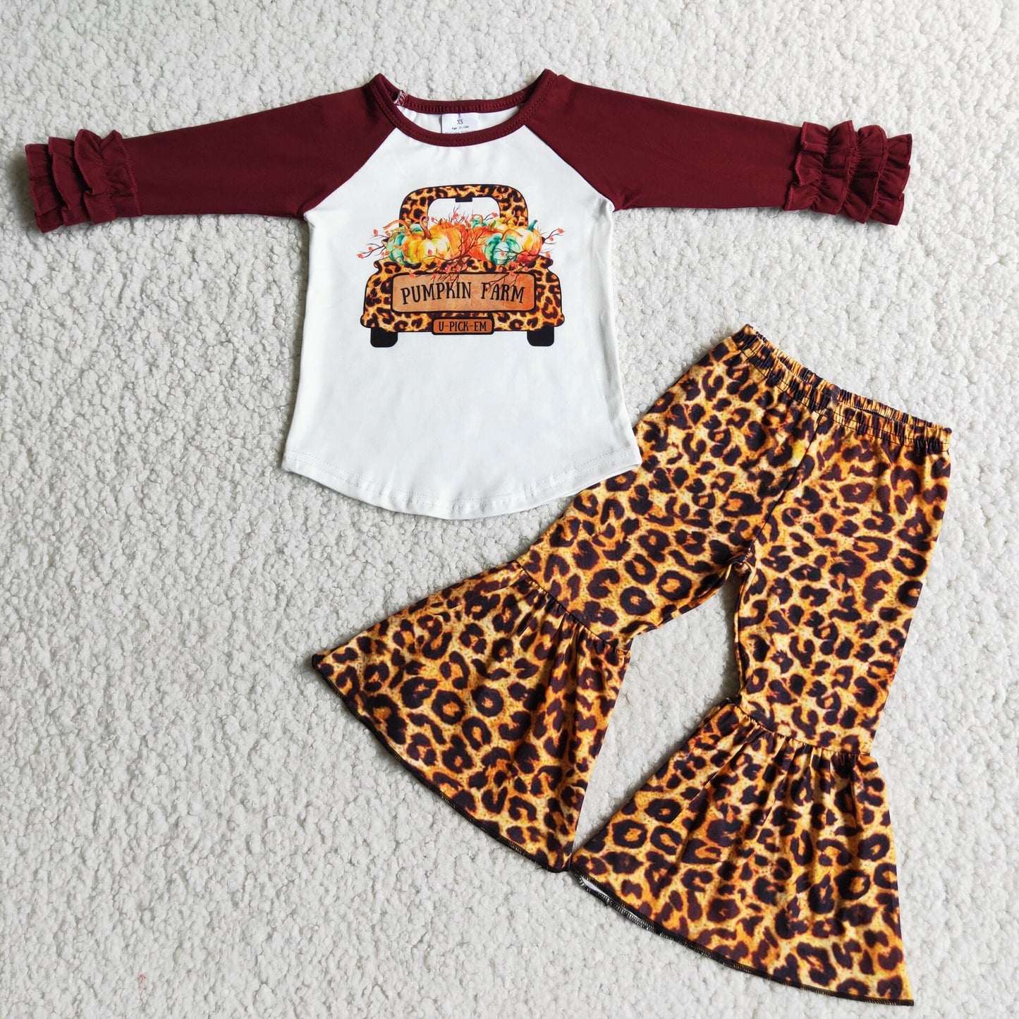 6 C8-37Girl Pumpkin Farm Leopard Outfit