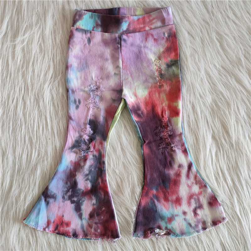 C14-16 Girl Tie Dye Bell Bottom Pants