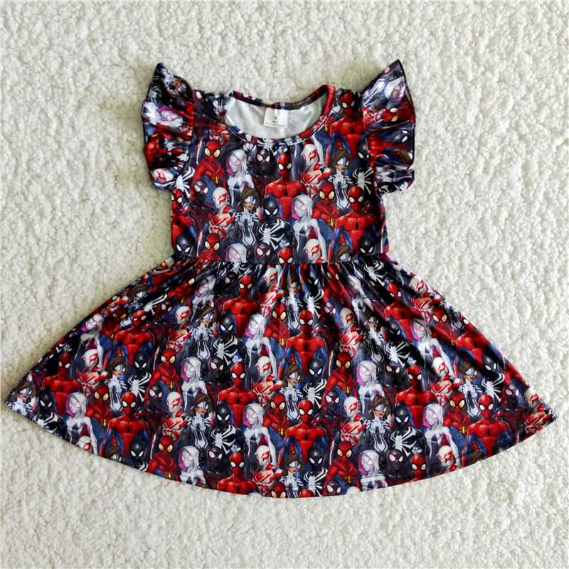 B11-7 Spider-Man flying sleeves dress