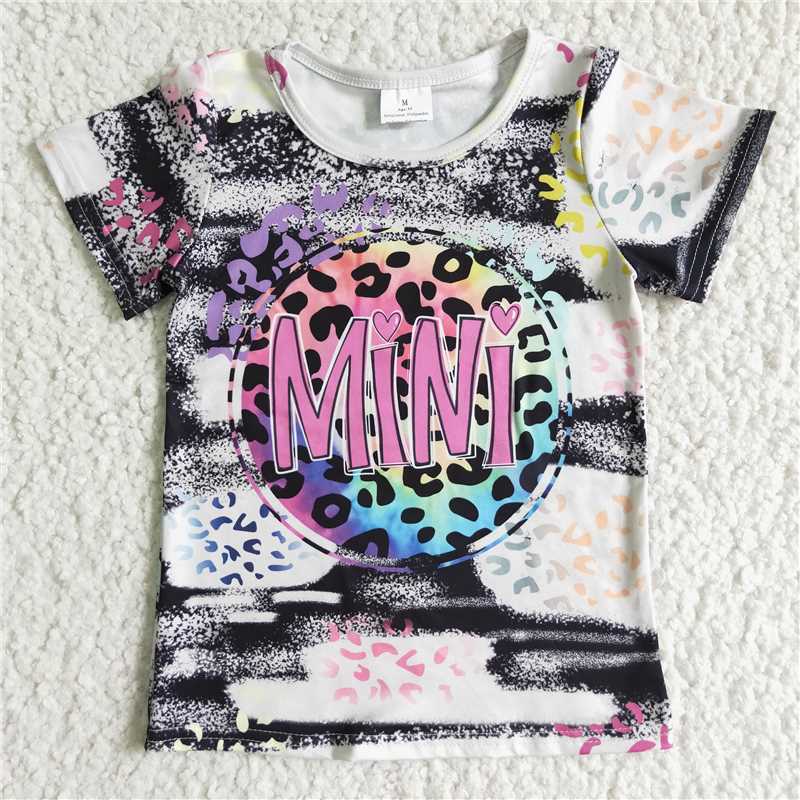 GT0004 Baby girls mini tie dye short sleeve shirts