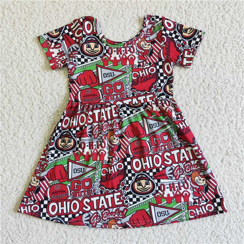 GSD0113 Team STATE red short-sleeved dress